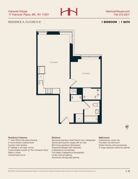1 bedroom apartment for rent in Downtown Brooklyn - Brooklyn, New York