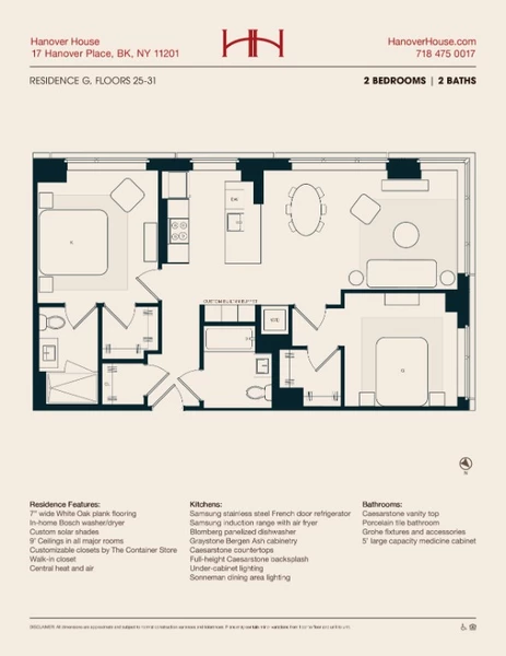 2 bedrooms apartment for rent in Downtown Brooklyn - Brooklyn, New York