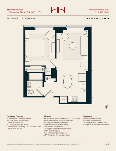 1 bedroom apartment for rent in Downtown Brooklyn - Brooklyn, New York