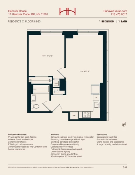 1 bedroom apartment for rent in Downtown Brooklyn - Brooklyn, New York