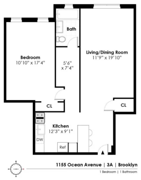 1 bedroom apartment for rent in Flatbush Ditmas Park - Brooklyn, New York