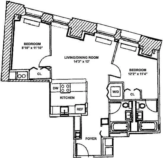 2 bedrooms apartment for rent in FiDi - Manhattan, New York