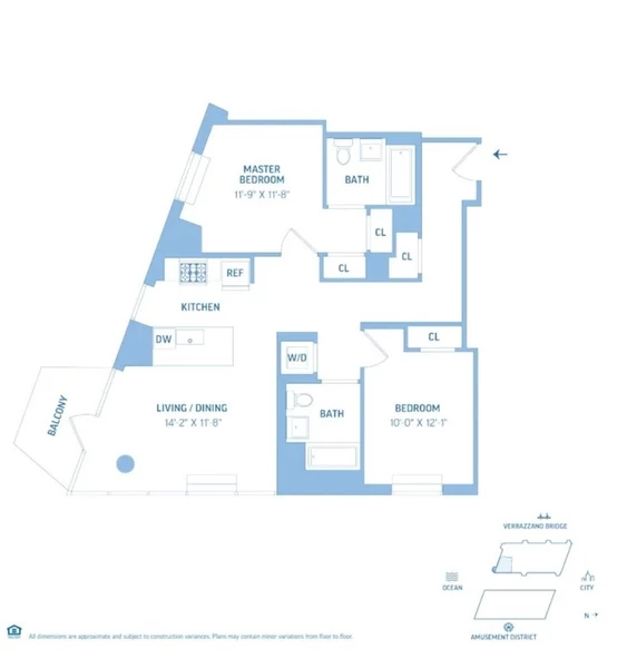 2 bedrooms apartment for rent in Brighton Beach - Brooklyn, New York