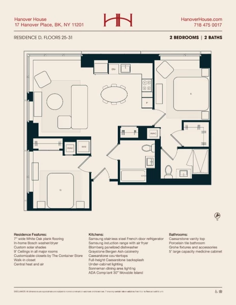 2 bedrooms apartment for rent in Downtown Brooklyn - Brooklyn, New York