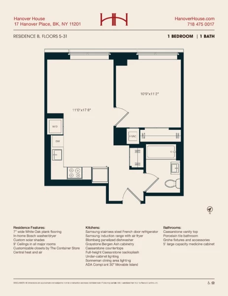 1 bedroom apartment for rent in Downtown Brooklyn - Brooklyn, New York