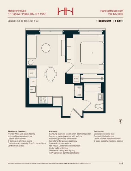 1 bedroom apartment for rent in Downtown Brooklyn - Brooklyn, New York
