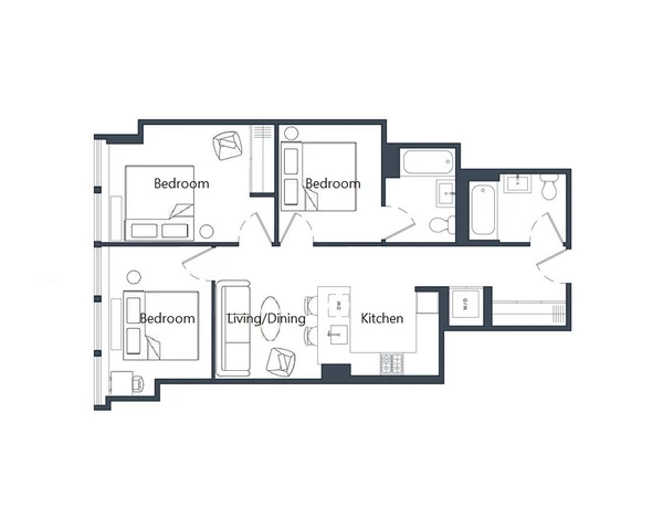 3 bedrooms apartment for rent in FiDi - Manhattan, New York