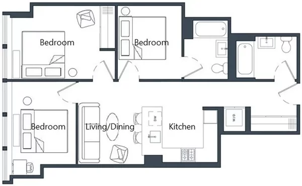 3 bedrooms apartment for rent in FiDi - Manhattan, New York