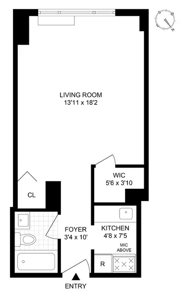Studio Apartment for rent in Midtown West - Manhattan, New York
