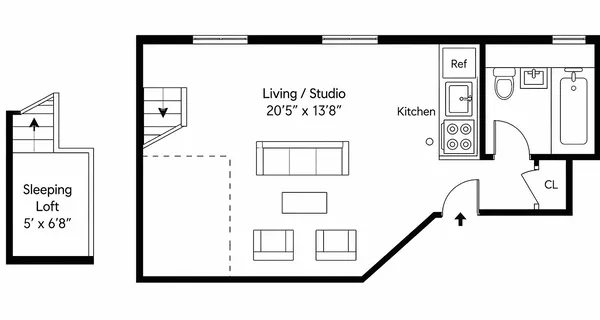 Studio Apartment for rent in Midtown West - Manhattan, New York